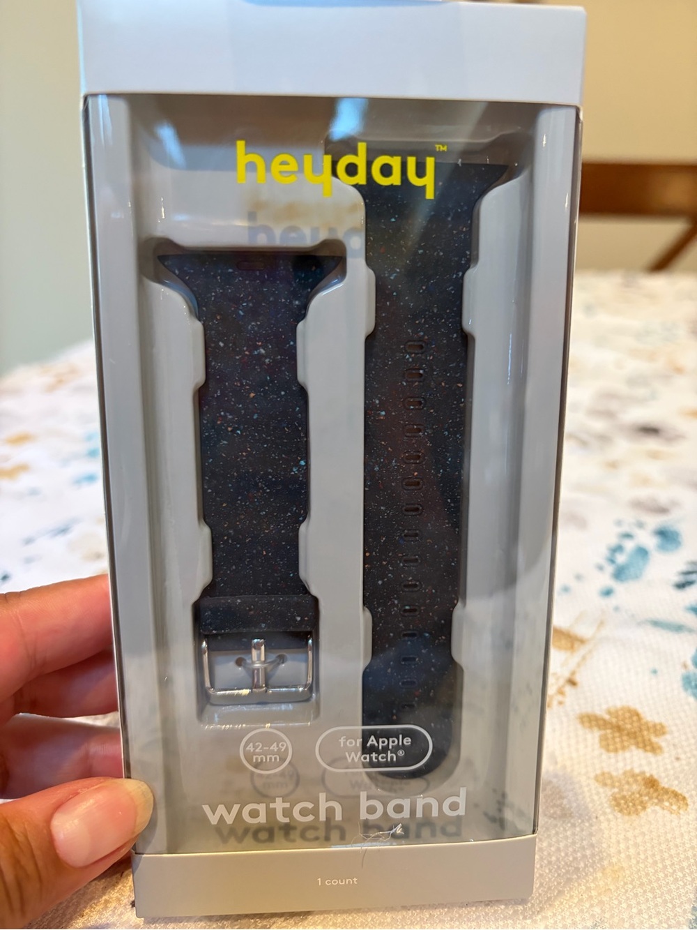 NEW heyday Black Speckled Silicone Apple Watch Band (42-49mm)